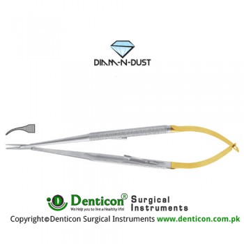 Diam-n-Dust™ Castroviejo Micro Needle Holder Curved - Very Delicate - With Lock Stainless Steel, 14 cm - 5 1/2"
